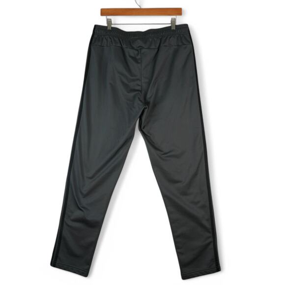 Adidas Pants Mens L 3-Stripes Tapered Gray Joggers Open Bottom Zippered Pockets - Picture 2 of 14